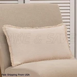 Linen Throw Cover, Decorative Lumbar Pillowcases 12" X 20" Natural 1PCS. Fixed Price $9.99.