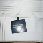 Ralph Lauren Rl Organic Handkerchief Flat Sheet, Queen, White/platinum Nwt. Fixed Price $86.88.