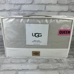 Ugg Ocean Stone Gray Solid 100% Cotton Queen Sheet Set 300 Thread Count New. Fixed Price $109.94.