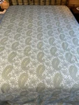 Ralph Lauren Style Fabric Upholstery Coral Beach Paisley Cottage Blue Floral. Fixed Price $20.00.
