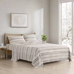 Queen Cozy Cotton Flannel Printed Sheet Set Gray/taupe Nordic - True North. Fixed Price $21.99.