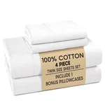 Casa Platino Twin Sheets Set 100% Cotton, 2 Pillowcases, Lightweight & Soft. Fixed Price $48.09.