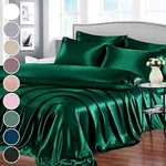 Homiest 7PCS Satin California King Size Bed Set, Black.... Fixed Price $40.31.
