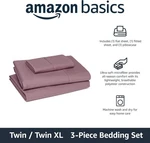 Amazon Basics Microfiber 3-PIECE Bed Sheet Set, Twin, Rose, 14" Deep Pockets. Fixed Price $6.99.