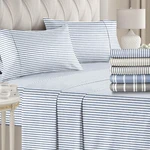 4 Piece Striped Soft Printed Sheet Set, With Elegant Stripes By Cgk Linens. Fixed Price $36.99.