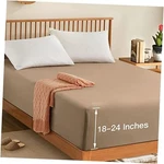 Manyshofu Extra Deep Pocket Fitted Sheet Only - 1800 Thread Count King Taupe. Fixed Price $29.79.
