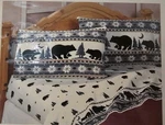 Vtg Print Flannel Twin Sheet Set 3PC Alaskan Forest Bear Multicolor White New. Fixed Price $29.99.