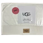 Ugg Iona King Sheet Set Bright White 100% Cotton Bedding Nwt. Fixed Price $145.00.