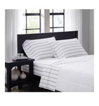 Ticking Stripe 4-PIECE White/grey Microfiber Full Sheet Set By Truly Soft. Fixed Price $38.88.