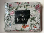 Rare New Ralph Lauren *toulouse Queen Floral Ruffle Flat Sheet Blue Pewter Nwt!. Fixed Price $299.95.