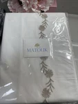 $525 Matouk Nwt 1PC King Flat Sheet 520TC Percale White Daphne Embroidery Dune. Fixed Price $220.00.