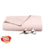 Pizuna Queen Light Pink Cotton Flat Sheet 400 Tc. Fixed Price $69.27.