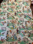 Vintage Walt Disney Co. Mickey Mouse & Friends Sports Twin Bed Flat Sheet 90S. Fixed Price $16.00.