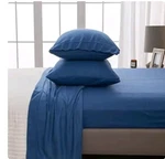 New Great Bay Home Maya Collection King Fleece Sheet Set Royal Blue (B1-CL). Fixed Price $56.99.