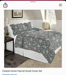 Celeste Home Flannel Duvet Comforter Cover And Shams Snowflakes. Fixed Price $45.00.