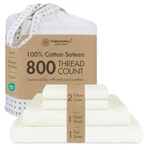 Luxury 100% Cotton Full Bed-sheets 800 Thread Count Jacquard Celine IVORY,4.... Fixed Price $134.58.