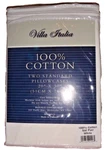 Villa Italia 2-PC Set Standard Pillowcases White 100% Cotton 20 In X 30 New. Fixed Price $15.99.
