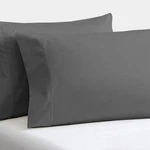 King Pillowcase Set - 100% Cotton Sateen (20X40), Dark Grey. Fixed Price $28.99.