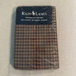 2 Vintage Ralph Lauren Churchill Tattersall King Pillowcases Brown Plaid. Fixed Price $75.00.