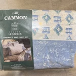 Vintage Cannon Morocco King Sheet Set Nos Southwestern Santa Fe Bedding. Fixed Price $62.99.