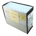 Laura Ashley Queen Size 6 Pieces Blue / White Belle Floral 100% Cotton Sheet Set. Fixed Price $89.99.