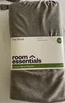 Easy Care Cotton Blend Sateen Flat Sheet Full Heather Gray, Room Essentials. Fixed Price $6.20.