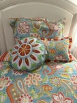 Waverly Kids Bright Paisley Floral & Stripes Comforter, Sham, Pillows Set Twin. Fixed Price $45.00.