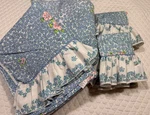 Martex Vintage Barbara Brody Blue Floral Full Sheet SET/2 Pillowcase Shabby Read. Fixed Price $11.50.