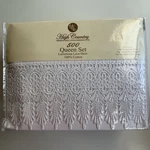 Queen Sheets Set Luxurious Lace Hem 100% Cotton By High Country Linens Gorgeous. Fixed Price $135.00.