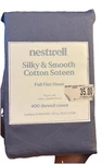 New Nestwell Silky & Smooth Cotton Sateen Full Flat Sheet 400 Thread Gray. Fixed Price $24.00.