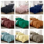 Chezmoi Collection 7PCS Pinch Pleat Comforter Set Microfiber Pintuck Bedding. Fixed Price $73.99.