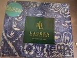 Ralph Lauren Vintage Seychelles-queen Flat Sheet 100% Cotton Blue & White-nos. Fixed Price $199.99.
