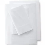 Lands End White Queen 5OZ Flannel Solid Sheet Set 474307 Portugal Cotton. Fixed Price $110.00.