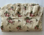 Ralph Lauren Sophie Queen Size Flat Sheet Yellow &white Striped Red Roses. Fixed Price $29.99.