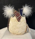 Vintage Handmade Owl Pillow Crazy Quilt Chenille Bedspread Folk Art 7. Fixed Price $18.95.