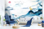 3D Blue Watercolor K8849 Wallpaper Mural Self-adhesive Removable Sticker Kay. Fixed Price $24.66.