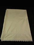 Vintage Westpoint Pepperell Cream Twin Flat Percale Sheet W/ 4 Wide Eyelet Trim. Fixed Price $14.24.