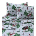 Tribeca Living Snmansheetqurg Snowman Red/green Printed Flannel Deep Pocket S.... Fixed Price $72.28.