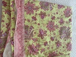Amy Butler Wellspun Yellow Pink Green Floral Organic Full Bed Sheets Set. Fixed Price $52.00.