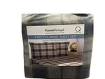 Flannel From Portugal Brown Plaid Sheet Set 4 Piece Queen 100% Cotton. Fixed Price $49.99.
