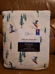 Mainstays Skiers Trees Flannel Sheet Set King Size 100% Cotton 4 Piece New. Fixed Price $40.99.
