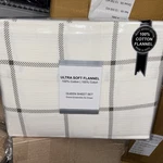 Queen Flannel Sheet Set 100% Cotton Cozy,ultra Soft, Gray Check Oeko Tex Std. Fixed Price $28.98.