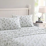 Laura Ashley King Flannel Sheets Set Soft, Anti-pilling, Cottage Blue Design. Fixed Price $83.99.