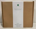 Salt Earth Damask Stripe Sheet Set, 500TC, Queen Size, Pine Bark. Fixed Price $29.99.