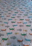 Pottery Barn Kids Asher Planes Twin Flat Sheet White Airplane Blue Green Fabric. Fixed Price $28.99.
