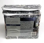 Charisma Queen Sheet Set 6 Pcs Brushed Microfiber Black White Hayden Paisley New. Fixed Price $46.00.