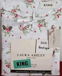 New Laura Ashley King Sheet Set Pinecone Toss Evergreen 4PC Cottage Holiday Red. Fixed Price $98.88.