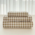 Nsnlgsgc Tan Gingham Sheet Set, Soft Brushed Twin,. Fixed Price $46.99.