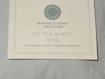 Martha Stewart Soft Blue King Fitted Sheet 100% Cotton 400TC Nwot. Fixed Price $39.00.