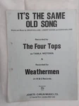 Four Tops - It Same Old Song Single Sheet Music Piano Vocal Weathermen. Fixed Price $6.70.